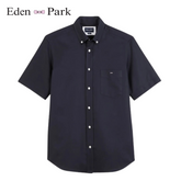 Eden Park Dobby Navy Short Sleeve Shirt Navy