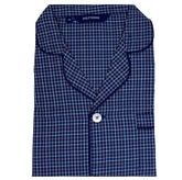 Gilt Edge Poplin Blue Check Pyjama Set Blue