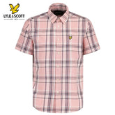 Lyle & Scott Linen Pink Check Shirt Pink