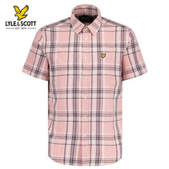 Lyle & Scott Linen Pink Check Shirt Pink