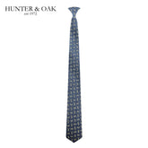 Hunter & Oak X-Long Navy Gold Detail Tie Navy