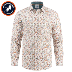 A Fish Named Fred Phesant Print Shirt Beige