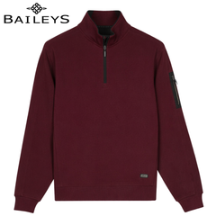 Baileys 1/4 Zip Pique Mauve Sweatshirt Wine