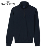 Baileys 1/4 Zip Structured Blue Sweater Blue