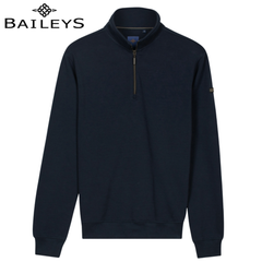 Baileys 1/4 Zip Structured Blue Sweater Blue