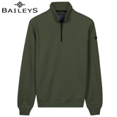 Baileys 1/4 Zip Structured Green Sweater Green