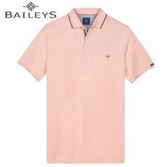 Baileys Classic Tipped Collar Pink Polo Pink