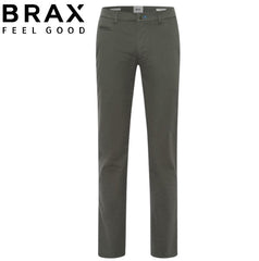 Brax X-Tall Fabio Stretch Olive Chinos Green