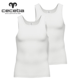 Ceceba 2-Pack White Ribbed Vest White