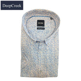 D.C.R.K. Square Pattern Print Shirt Blue
