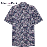 Eden Park Floral Print Poplin Shirt Purple