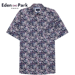 Eden Park Floral Print Poplin Shirt Purple