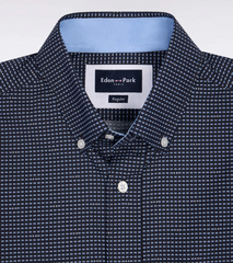 Eden Park Microprint Short Sleeve Shirt Navy