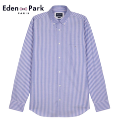 Eden Park Pinpoint Pink Stripe Shirt Blue