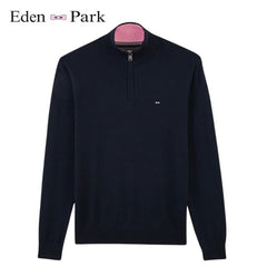 Eden Park Cotton Quarter Zip Navy Knit Navy