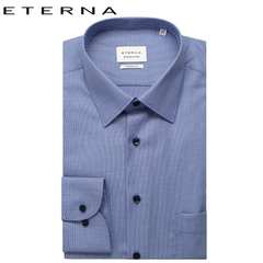 Eterna Blue Mini Check Formal Shirt Blue