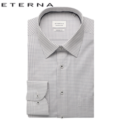 Eterna White Shirt With Gray Check White