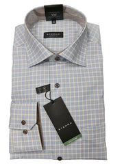 Eterna Blue Lg Check Shirt Blue