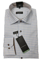 Eterna Blue Lg Check Shirt Blue