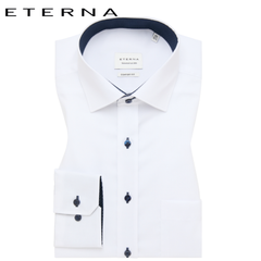 Eterna White With Navy Trim Shirt White