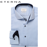 Eterna Light Blue With Navy Trim Shirt Blue