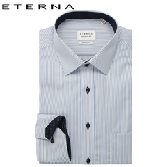 Eterna Classic Blue Stripe Shirt Blue