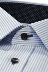 Eterna Classic Blue Stripe Shirt Blue