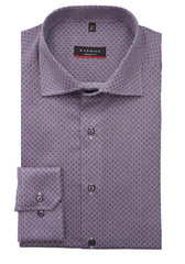 Eterna X-Tall Wine & Navy Print Shirt Wine