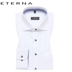 Eterna X-Tall Diamond Twill White Shirt White