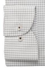 Eterna X-Tall Navy Check Shirt White