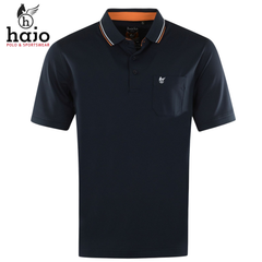Hajo Tactel Navy Tipped Collar Polo Navy
