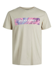 Jack & Jones Anniv Moon Crew Neck Tee Beige