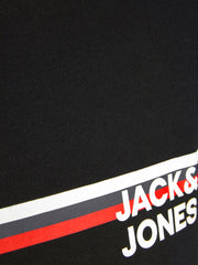 Jack & Jones Atlas Stripe Logo Tee Black