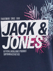 Jack & Jones Axon Logo Sky Captain Tee Navy