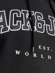 Jack & Jones Caleb Logo Black Hoodie Black