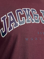 Jack & Jones Caleb Logo Wine Tee Wine