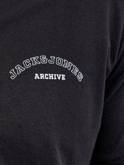 Jack & Jones College Logo Black Polo Black