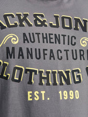 Jack & Jones E-Logo Castlerock T-Shirt Grey