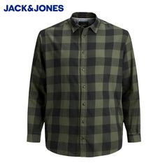 Jack & Jones Gingham Check Dusty Olive Green
