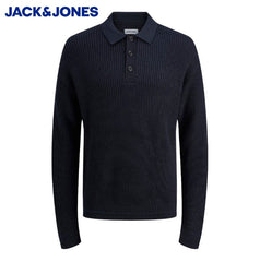 Jack & Jones Kaito Long Sleeve Knit Polo Navy