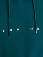 Jack & Jones Star Logo Teal Hoodie Green