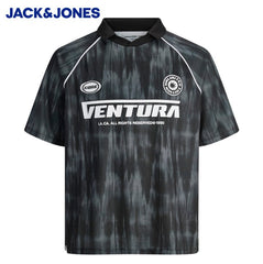 Jack & Jones Treat Mesh Collar Polo Black