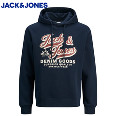 Jack & Jones E Logo Sky Captain Hoodie Navy