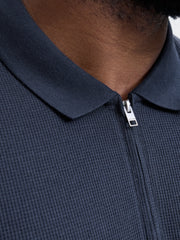 Jack & Jones Austin Zip Navy Polo Shirt Navy