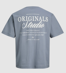 Jack & Jones Bro Typo Back Logo Blue Tee Blue