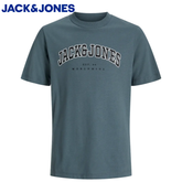 Jack & Jones Caleb Logo Stormy Tee Blue