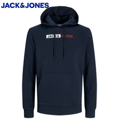 Jack & Jones Corp Play Logo Navy Hoodie Navy