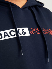 Jack & Jones Corp Play Logo Navy Hoodie Navy