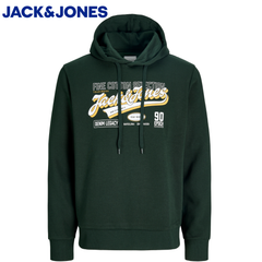 Jack & Jones Logo Scarab Green Hoodie Green