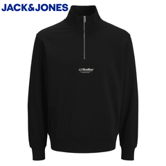 Jack & Jones Soho Quarter Zip Sweater Black